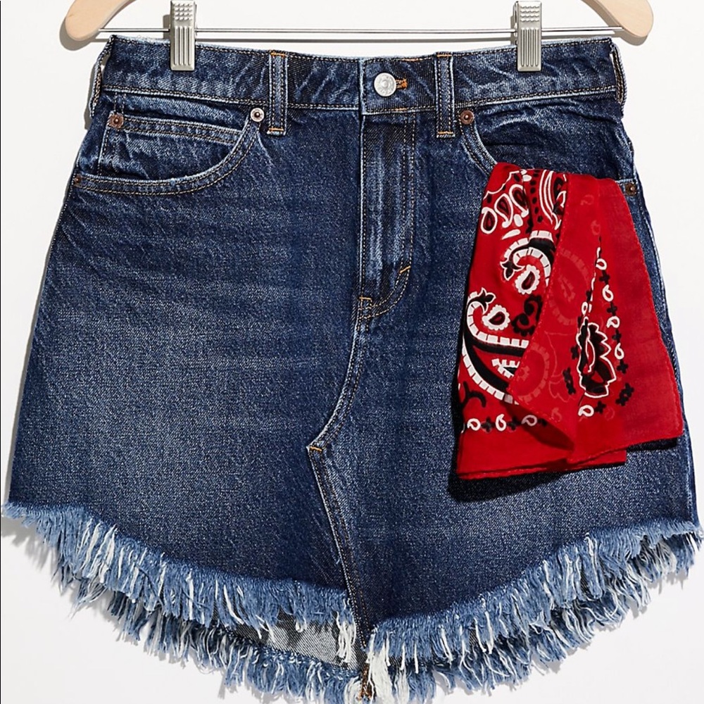 NWT Free People Bailey Denim Mini Skirt